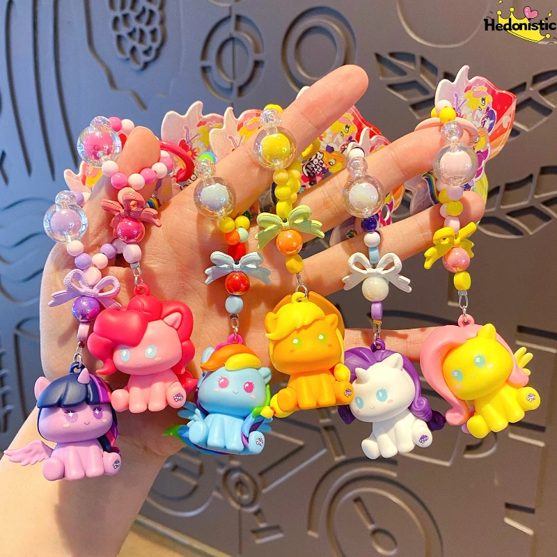 Niedlicher Cartoon 3D Pony Perlen-Schlüsselanhänger Trendiger Anhänger für Rucksack Geldbörse Schlüssel Auto Dekoration ACG Anhänger Party Geschenk