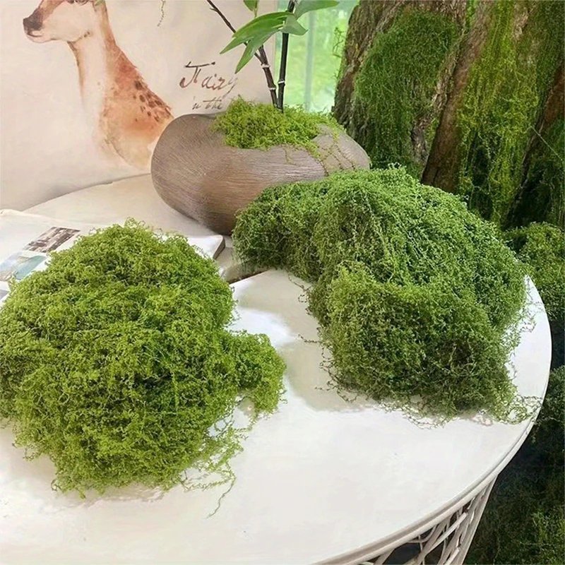 Grünes künstliches Moos, DIY-Handwerk, Gras, künstliches Moos, künstliches konserviertes Moos, grüne Pflanze, Zuhause, Zimmer, Garten, Dekor, Landschaft, künstliches Gras – Detail 4