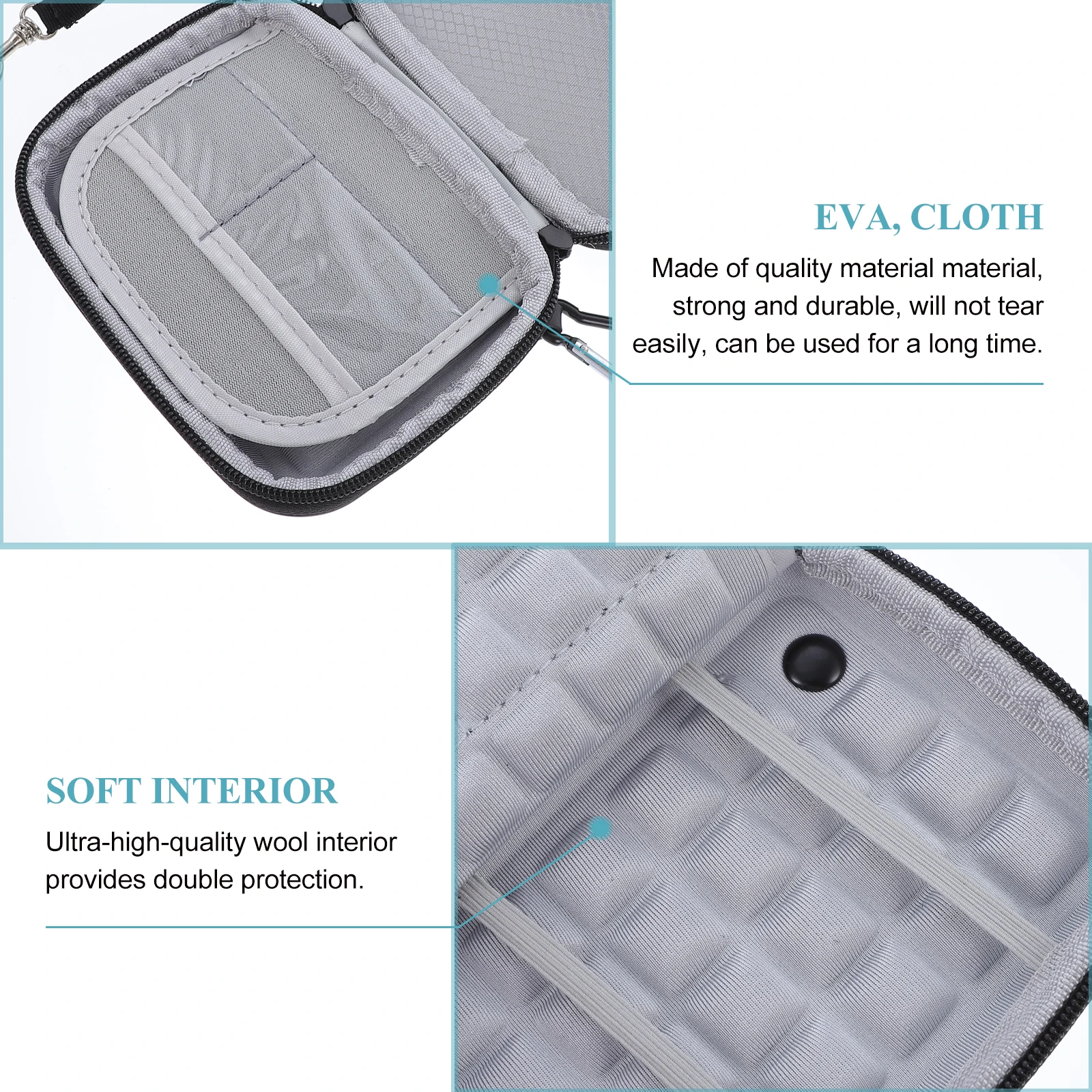 

EVA Protective Case for Power Bank Storage Bag ganizer Pouch USB Cable Earphone Holder Travel Outdoor Dustproof