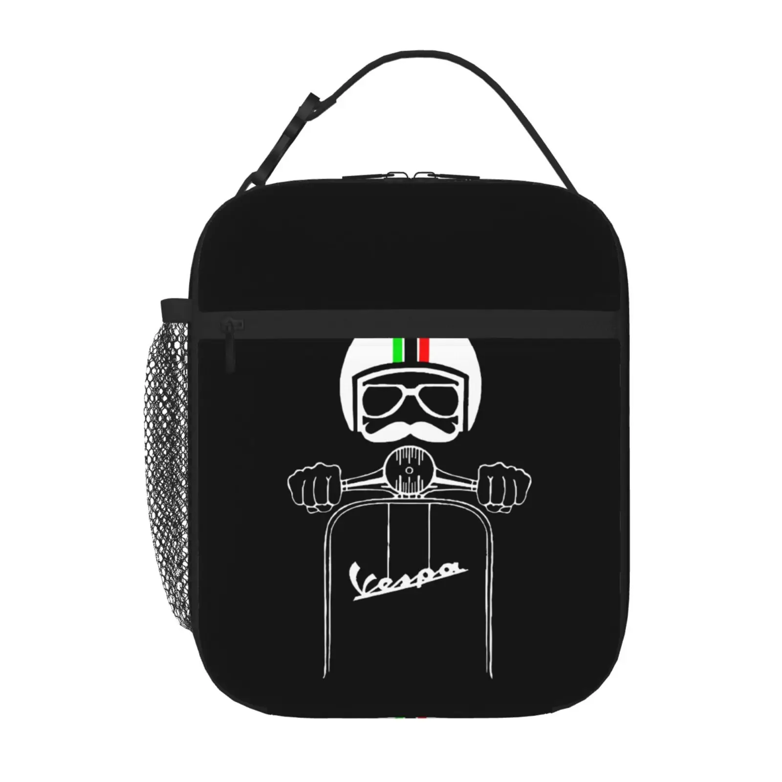 Custom Italy Italian Vespas Moto Motorcycle Insulated Lunch Bags Large Reusable Cooler Bag Tote Lunch Box Beach Outdoor Food Bag