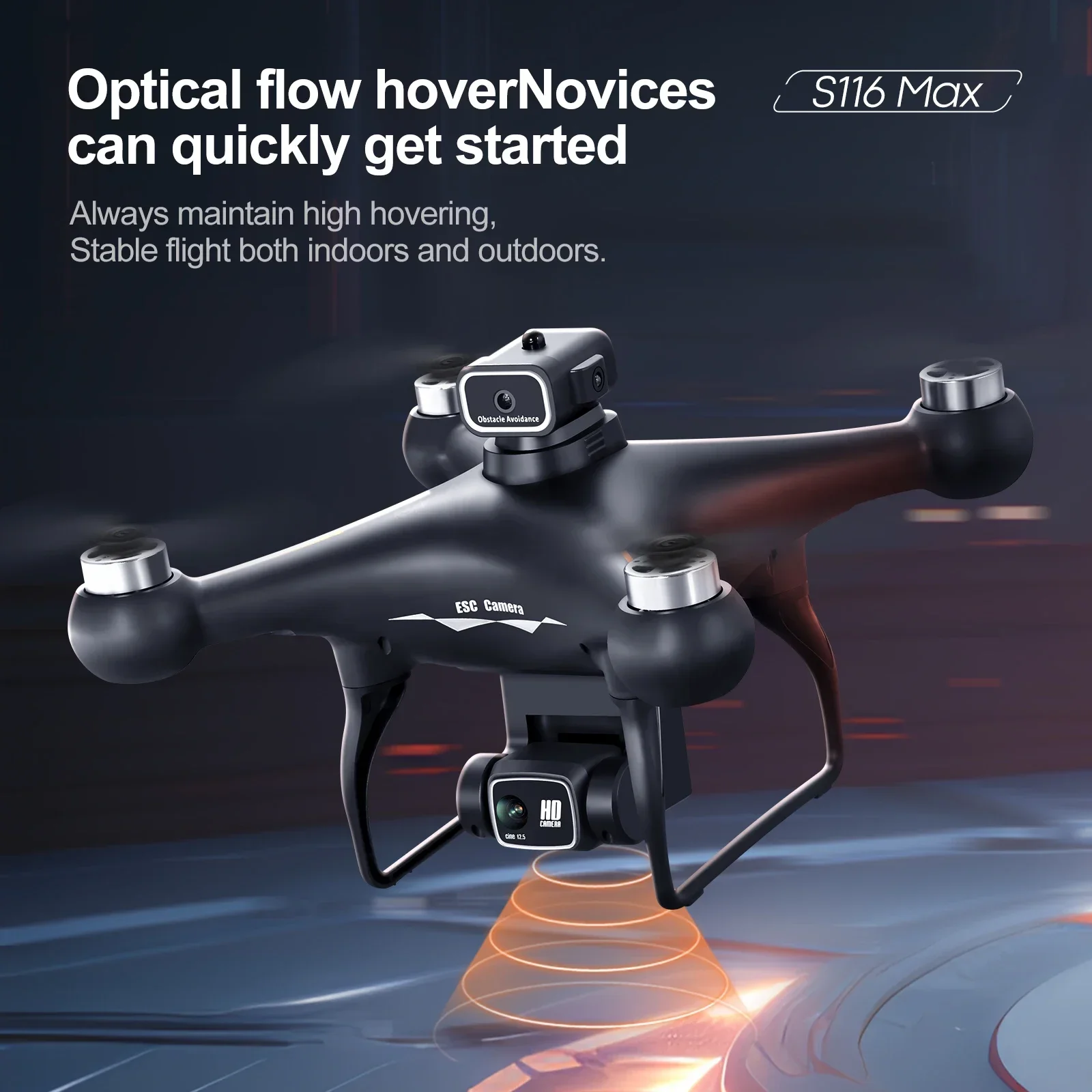 Aviones Rc S116, Dron con Control remoto de 4 canales, Wifi, Fpv, Gps, avión Rc profesional listo para volar, cámara Dual para evitar obstáculos