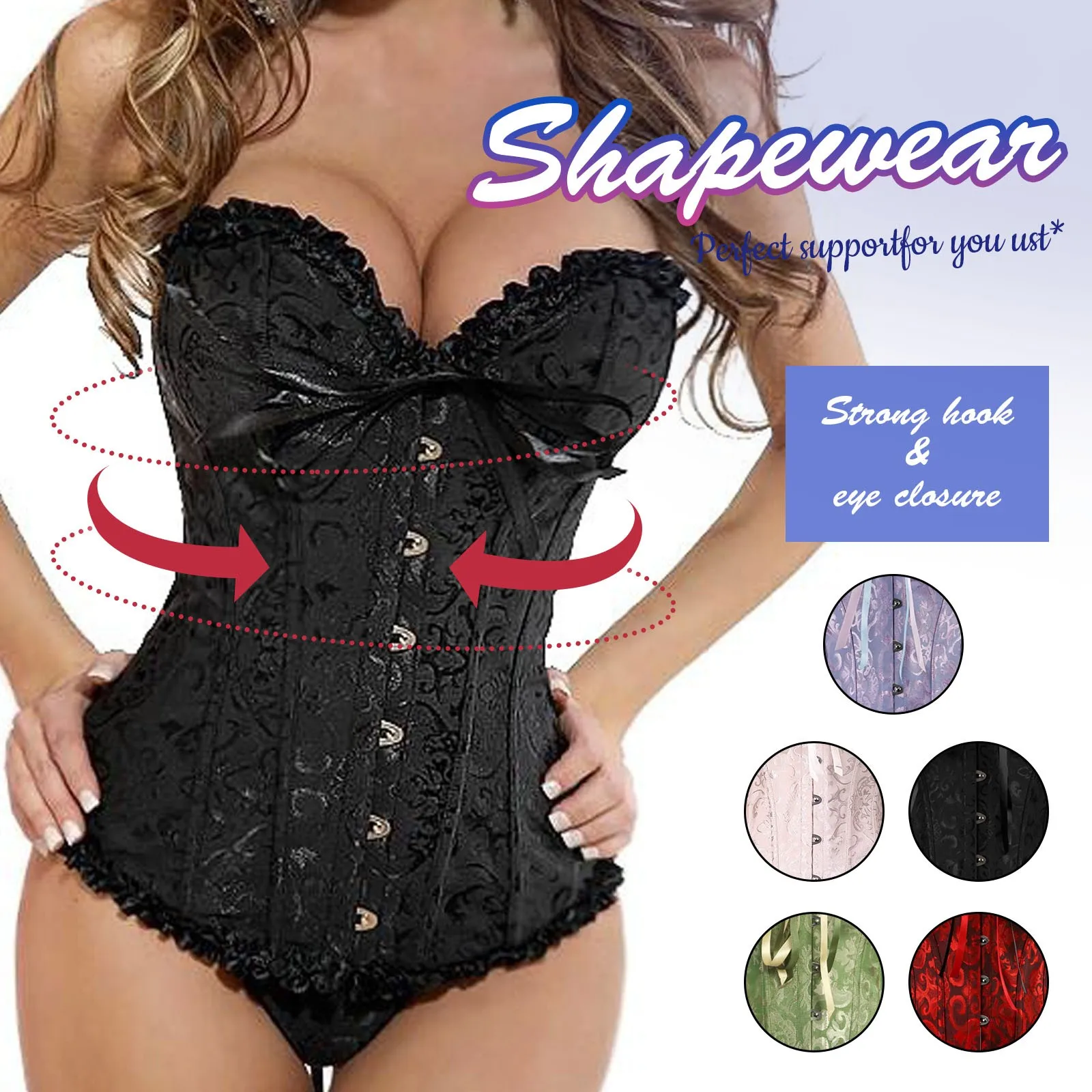 

Sexy Corsets Bustiers Floral Lace Tops For Women Plus Size Flower Print Vintage Corset Gothic Lingerie Corselet Overbust Shapers