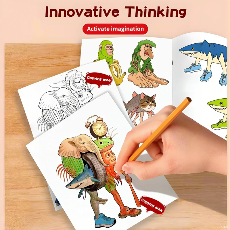 كتاب تلوين Brainrot الإيطالي، كتاب رسومات Tung Tung Sahur، كتب خربش تعليمية، رسومات هدية للأطفال