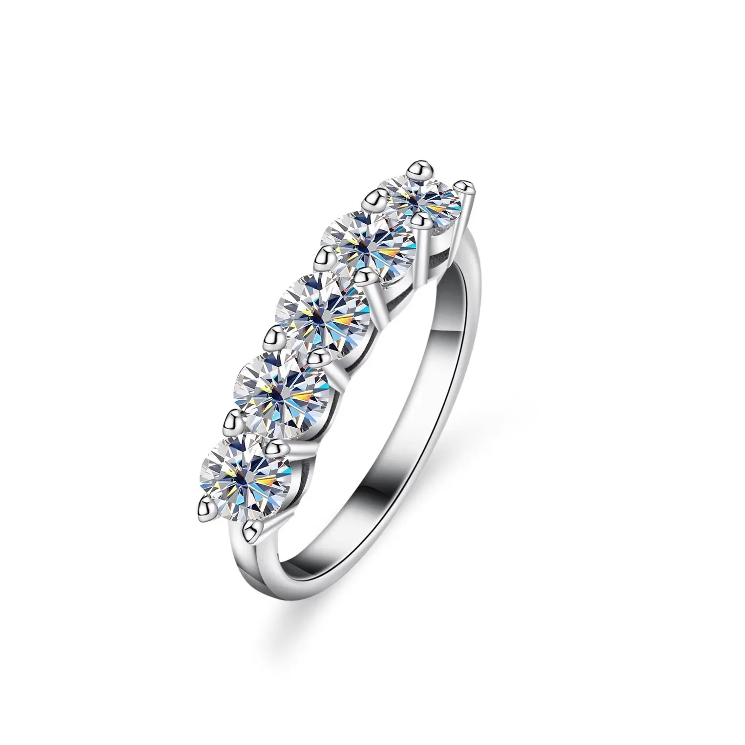 

Женское кольцо Butterflykiss D, цвет 4 мм, с муассанитом, 1,5 карата, обручальное кольцо с муассанитом и бриллиантом для невесты, кольцо с бриллиантом из стерлингового серебра S925