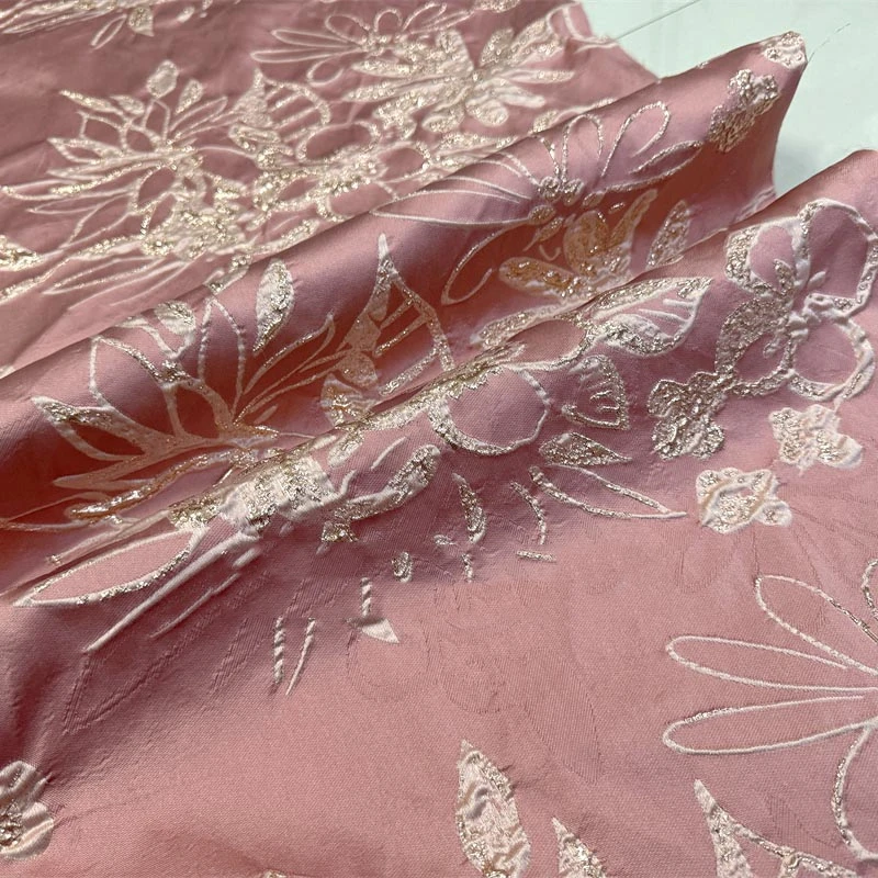 New Chinese Style Gold Wire Three-dimensional Relief Flower Color Woven Jacquard Fabric Woven Brocade Qipao Fashion Fabric