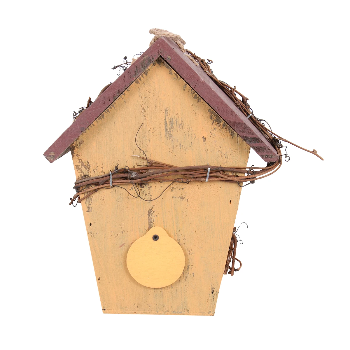 

Wooden Bird House Hanging Decor for Garden Outdoor Christmas Tree Door Red Color Durable Practical Home Office Wedding Gift