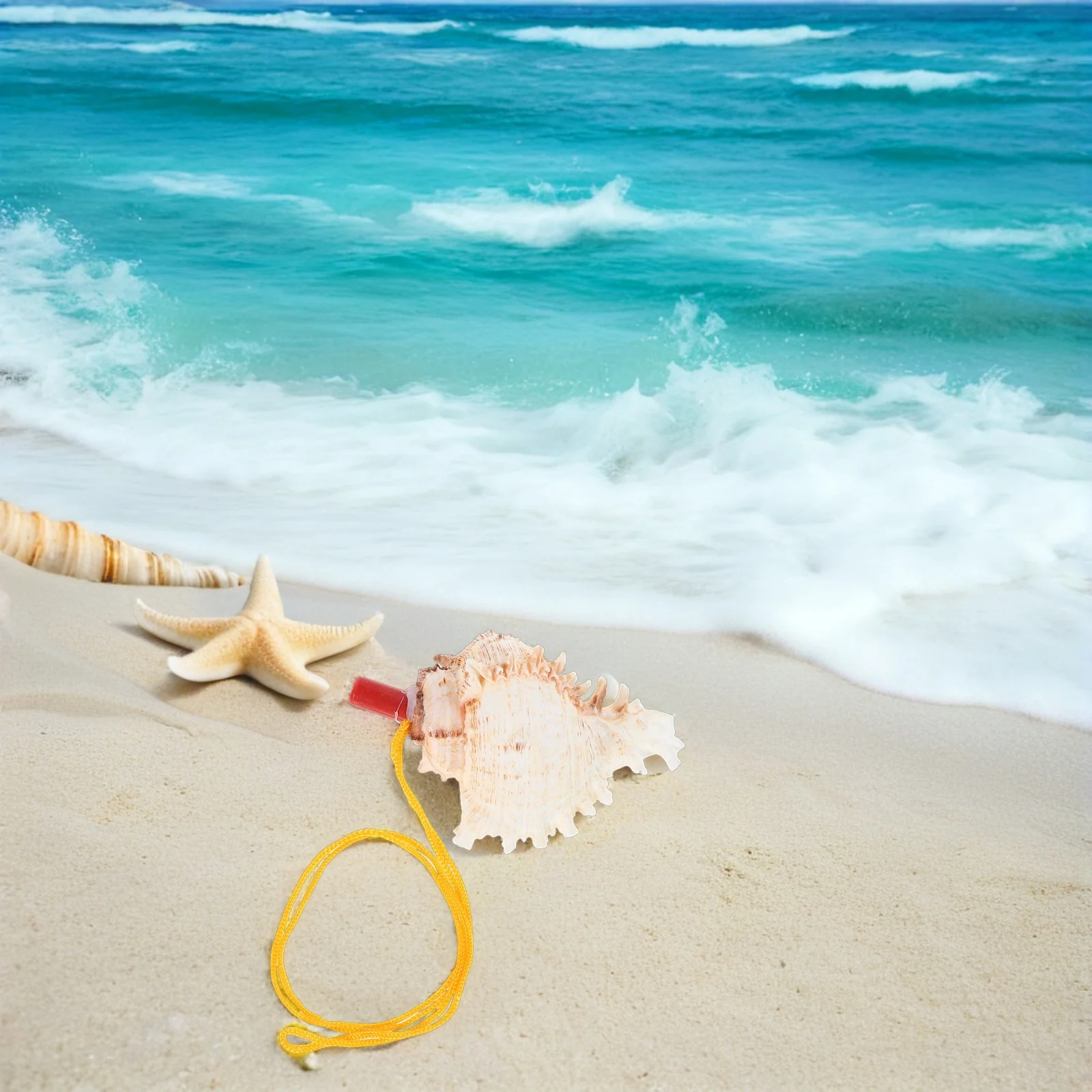 

Natural Conch Shell Whistle 9-10cm Beautiful Resonant Tone Easy to Use Suitable for Beach Parties Nautical Events
