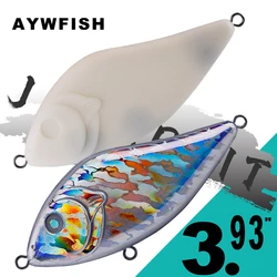 AYWFISH 5PCS Unpainted Jerkbait Blanks Pike Musky Killer Fishing Lure 10CM 43G Foil Sinking Crank Wobbler Artificial Bait Tackle