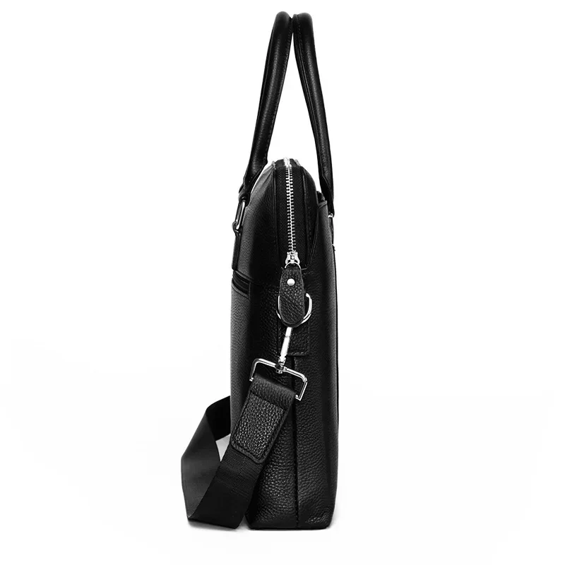 2027 New Luxury Cow Genuine Leather Business Men's Briefcase Male Briefcase Shoulder Bag Men Messenger Bag Tote Computer Bag