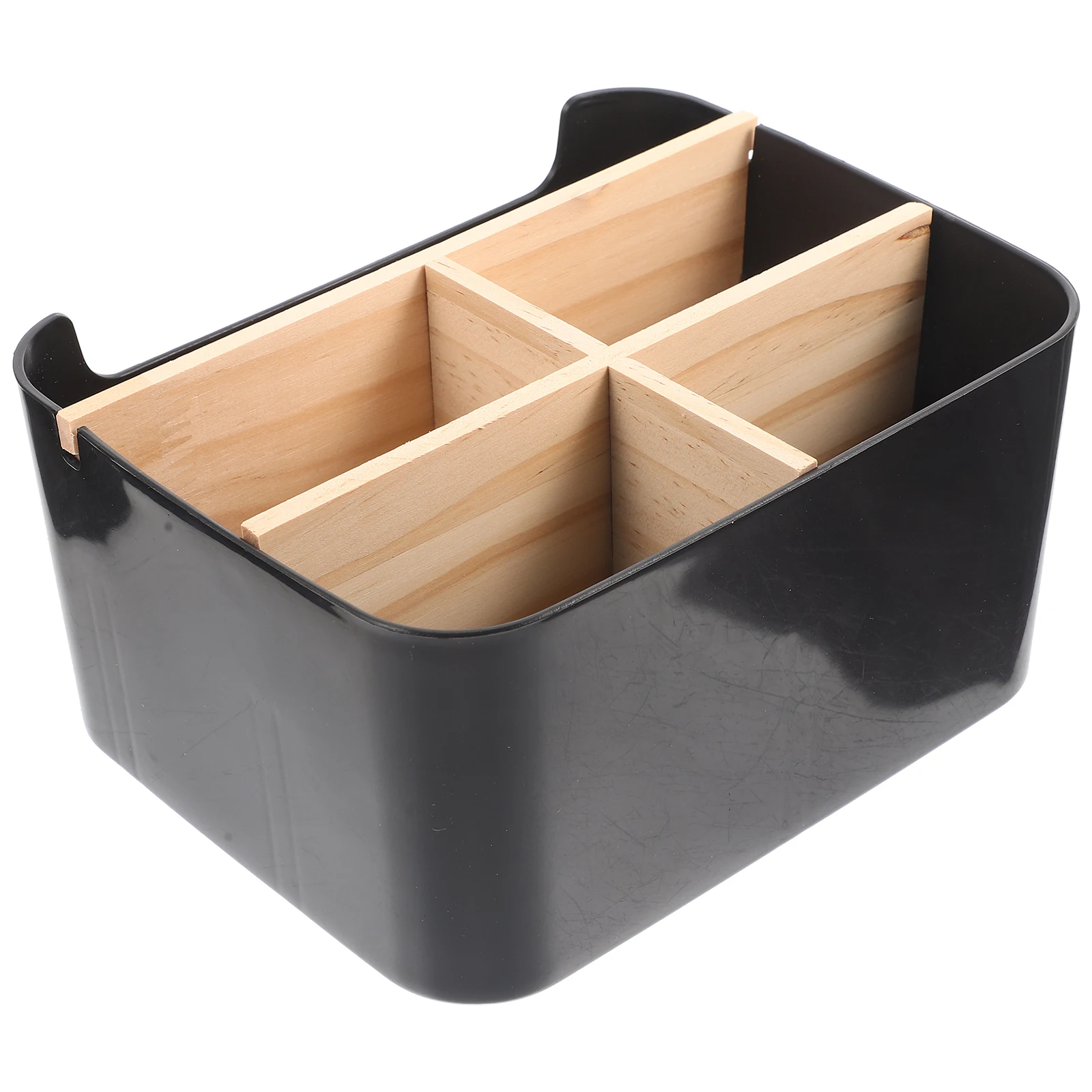 

Elegant Rustic Makeup Organizer Bamboo Cosmetics Storage Box Stylish Practical Desktop Organizer For Mascara And Eyeliner