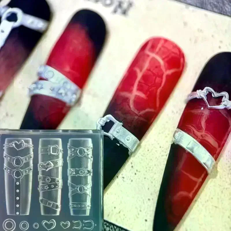 /JCS/Fruit Candy Nail Art Silicone Mold Fashion Belt Design Nail Art Decors Diy Nail Stamping Plate Summer