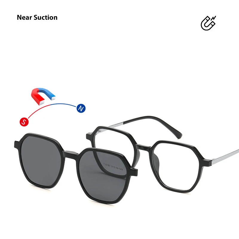 Gafas de sol polarizadas magnéticas para hombre y mujer, anteojos de moda Retro, montura graduada óptica UV400, TJ2187