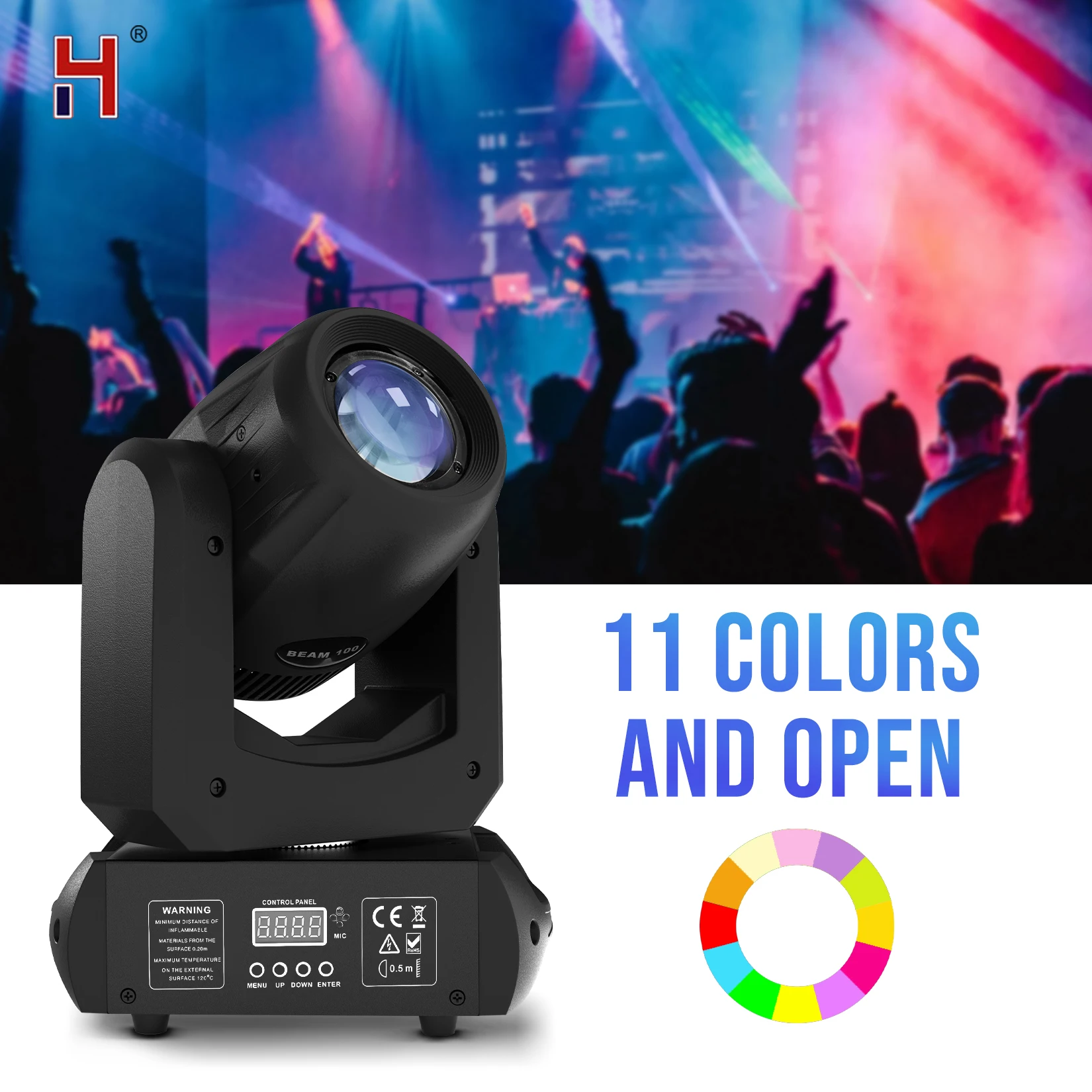 HongYi Moving Head LED 100W Beam DMX Light WIth 7 Colors 8 Gobos Rotating Prism Effect Sound Arrive For DJ Party Club Event