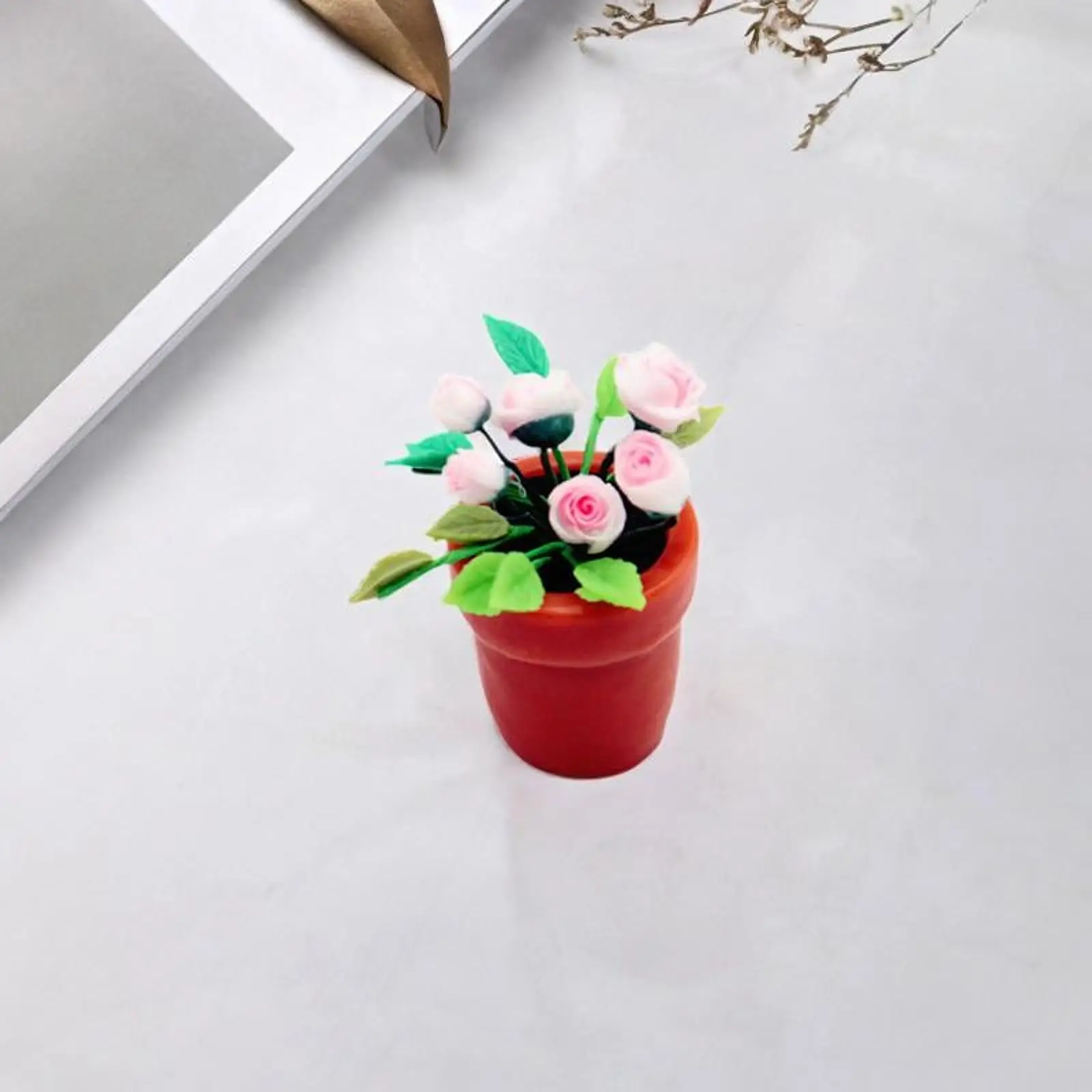 

Artificial Dollhouse Potted Flower Accessories Resin Mini Ornament for Miniature House Scene 1 6 1 12 Decor