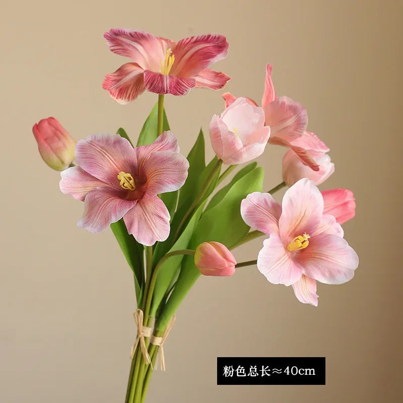 

3 Pcs of Artificial Tulip Bouquets for Home Decor Artificial Flowers Wedding Decoration Garden Decoration Outdoor Bridal Bouquet