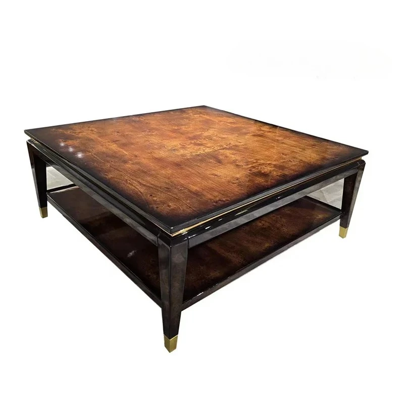 

Italian light luxury tree tumor high-gloss paint high-end large and small apartment living room square coffee table corner table