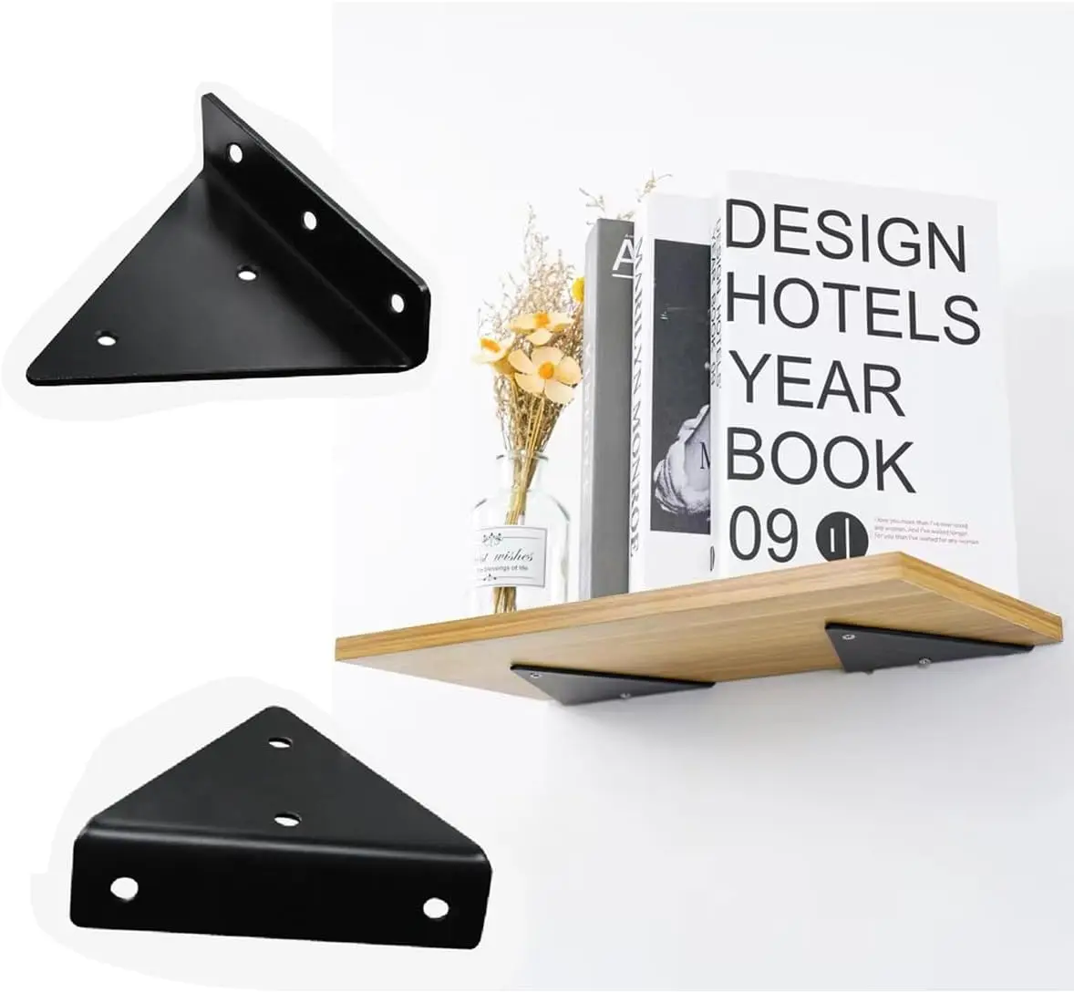 Right Triangle Corner Supports Invisible Furniture Fasteners for Beds/Cabinets/Shelves, Hidden Wall Brackets  Floating Shelves