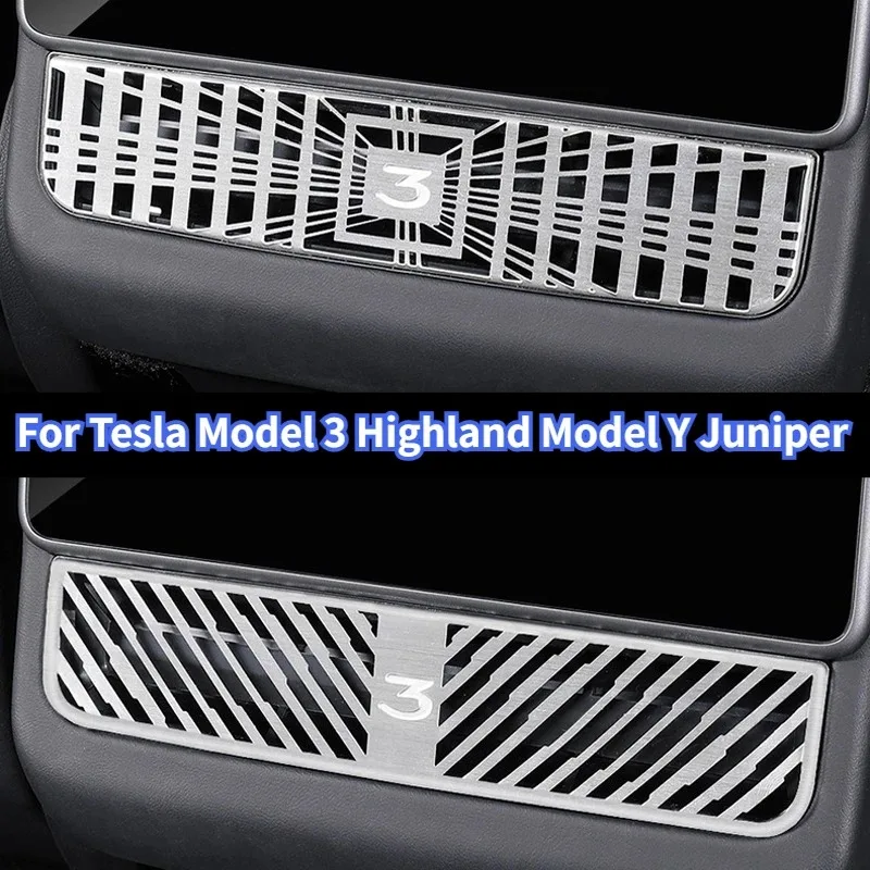 

Для Tesla Model 3 Highland и Model Y Juniper: Защитная решетка/накладка на задний воздуховод центральной консоли (для кондиционера)
