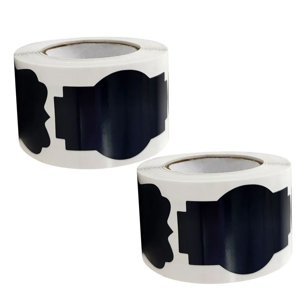 

2 Rolls Chalkboard Label Sheets Reusable PVC Stickers for Food Containers Mason Jars Spice Bottles Home Office Organization