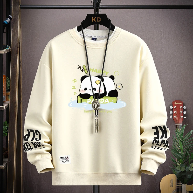 

Autumn Women's Sweatshirts Cotton Cartoon Panda Print Long-sleeved T-shirts Women's Casual Home Wear New 2024