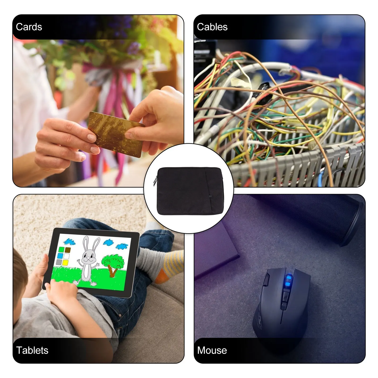 

1Pcs Laptop Protective Sleeve Waterproof Durable Lightweight Portable Handbag Travel Business Multi-Layer Laptop Organizer