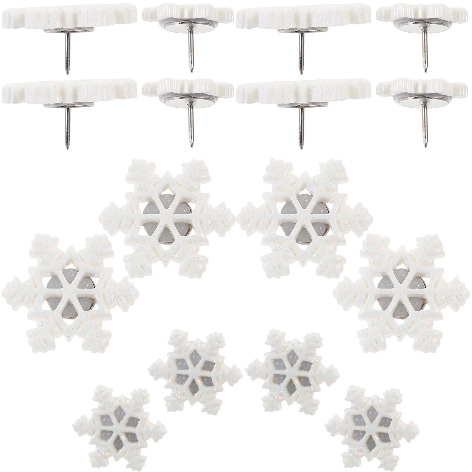 

30Pcs Snowflake Design Thumb Tacks Clear Decorative Pushpins Bulletin Board Map Markers Home Office School Supplies