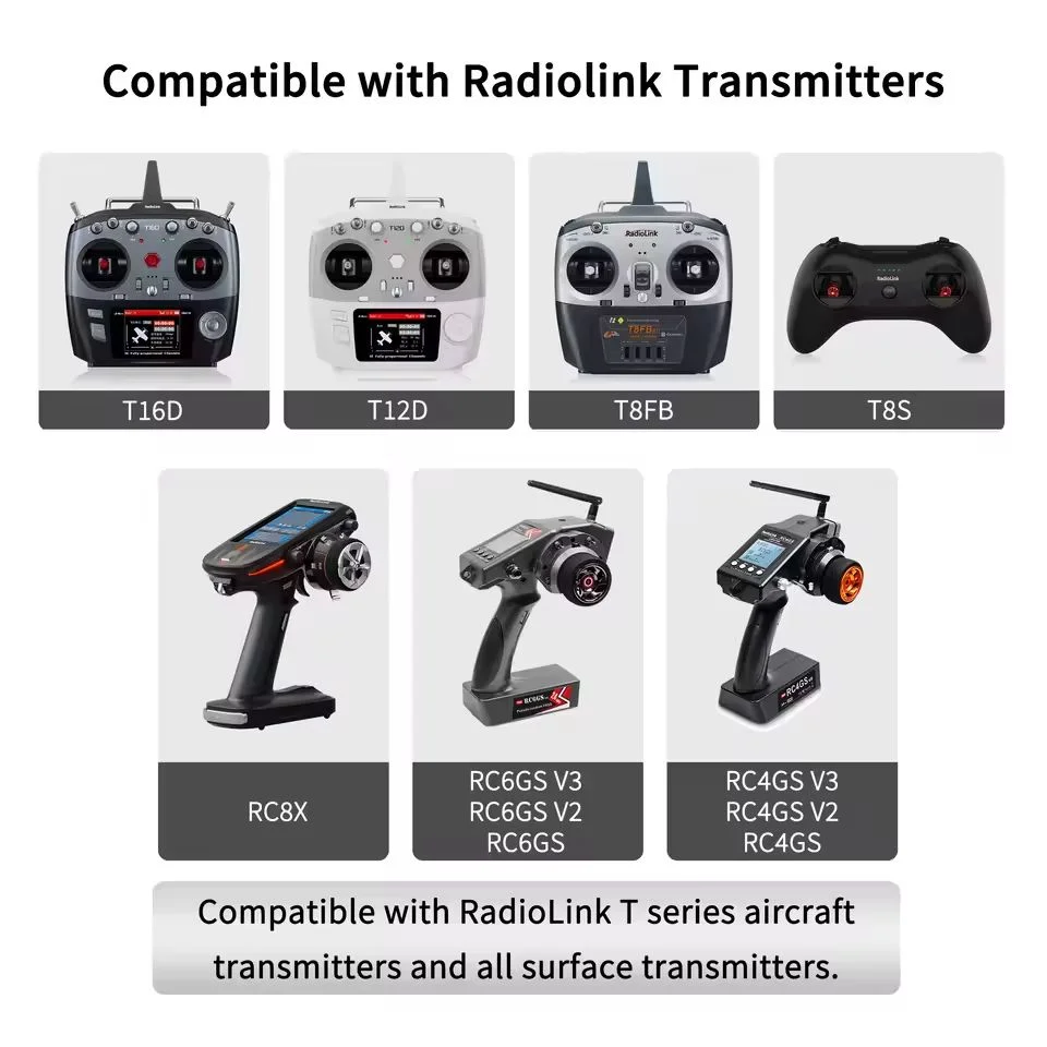 For Radiolink R16SM 2.4GHz 16 Channels RC Receiver CRSF SBUS Signal Built-In Telemetry for FPV Racing Drone Quad Airplane Heli