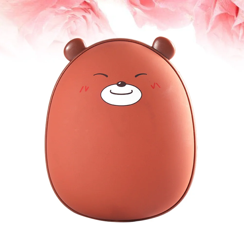 

Brown Rechargeable Hand Warmer Lovely Bear Design USB Powered 5V Heat Press Button Portable Power Bank for Cold Weather Use