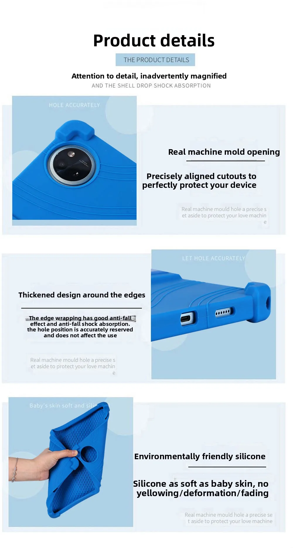 FÜR DOOGEE U11 U11 Pro Hülle 11 Zoll Silikon stoßfeste Standabdeckung kinderfreundlicher Fallschutz – Detail 7