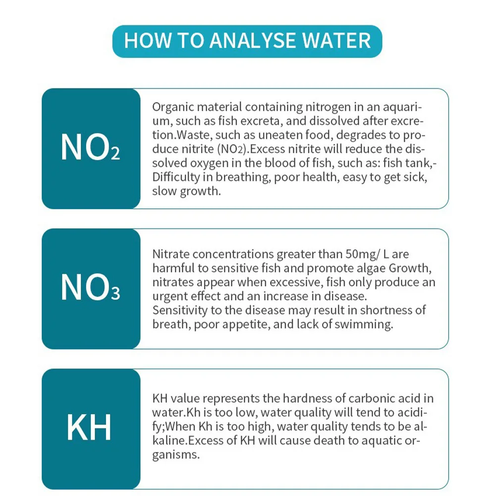 Strisce reattive per acquari da 100 pezzi Kit di Test per acquario 7 In1 per nitrato nitrito PH cloro durezza alcalinità totale carbonato