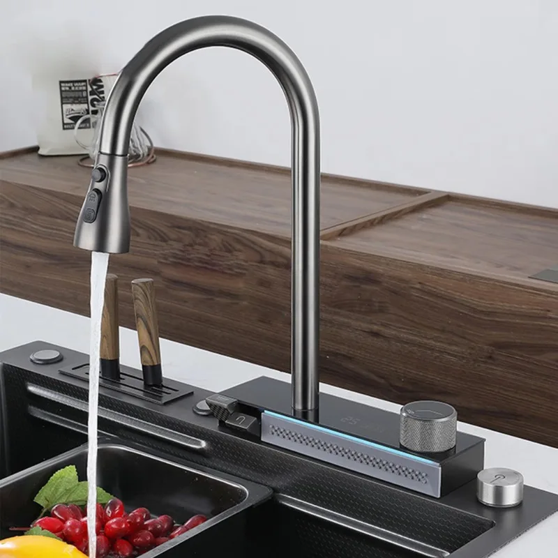 Smart single bowl digital kitchen sink