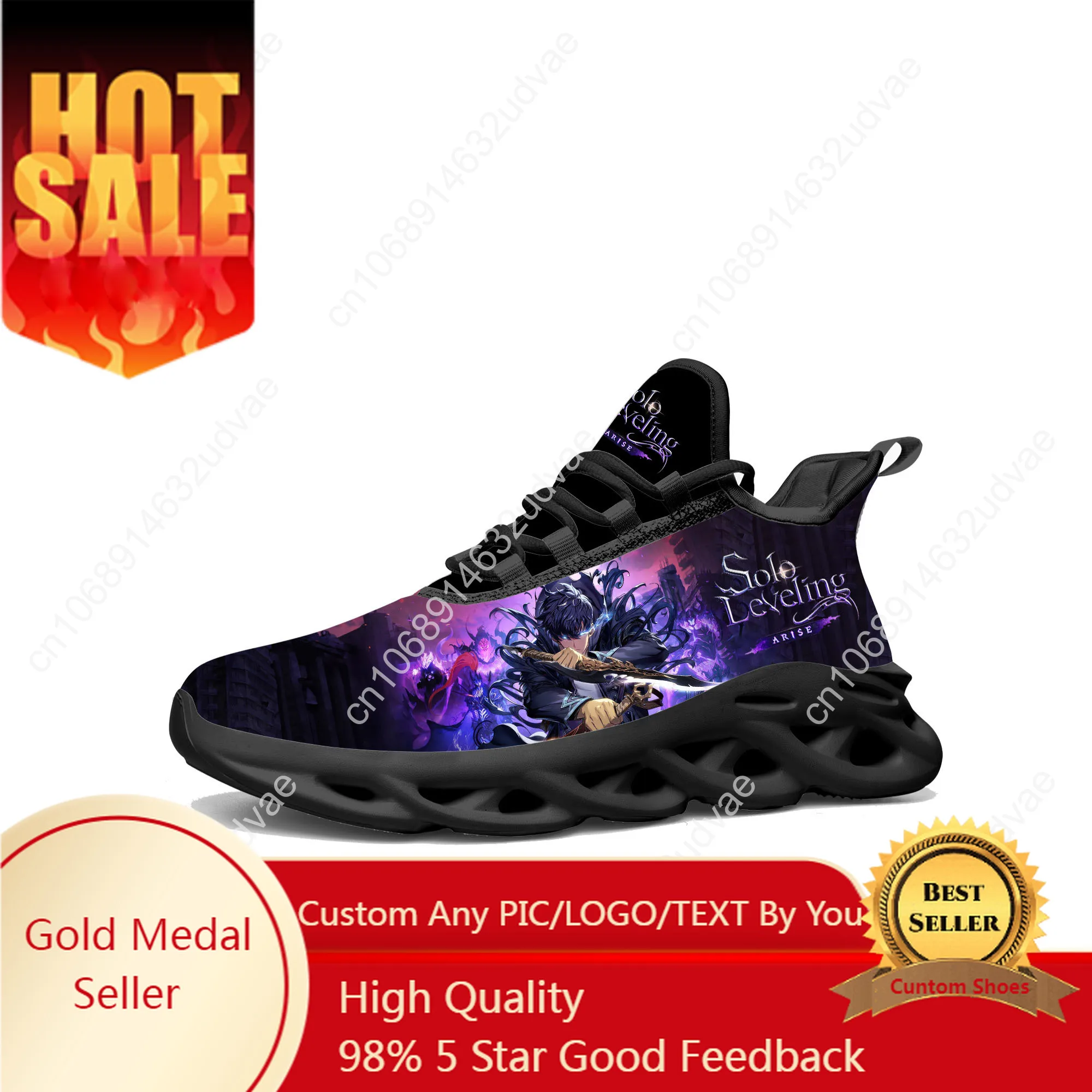 

Solo Leveling Wiki Flats Sneakers Mens Womens Teenager Sports Running Shoes High Quality Cowboy Custom Lace Up Mesh Footwear