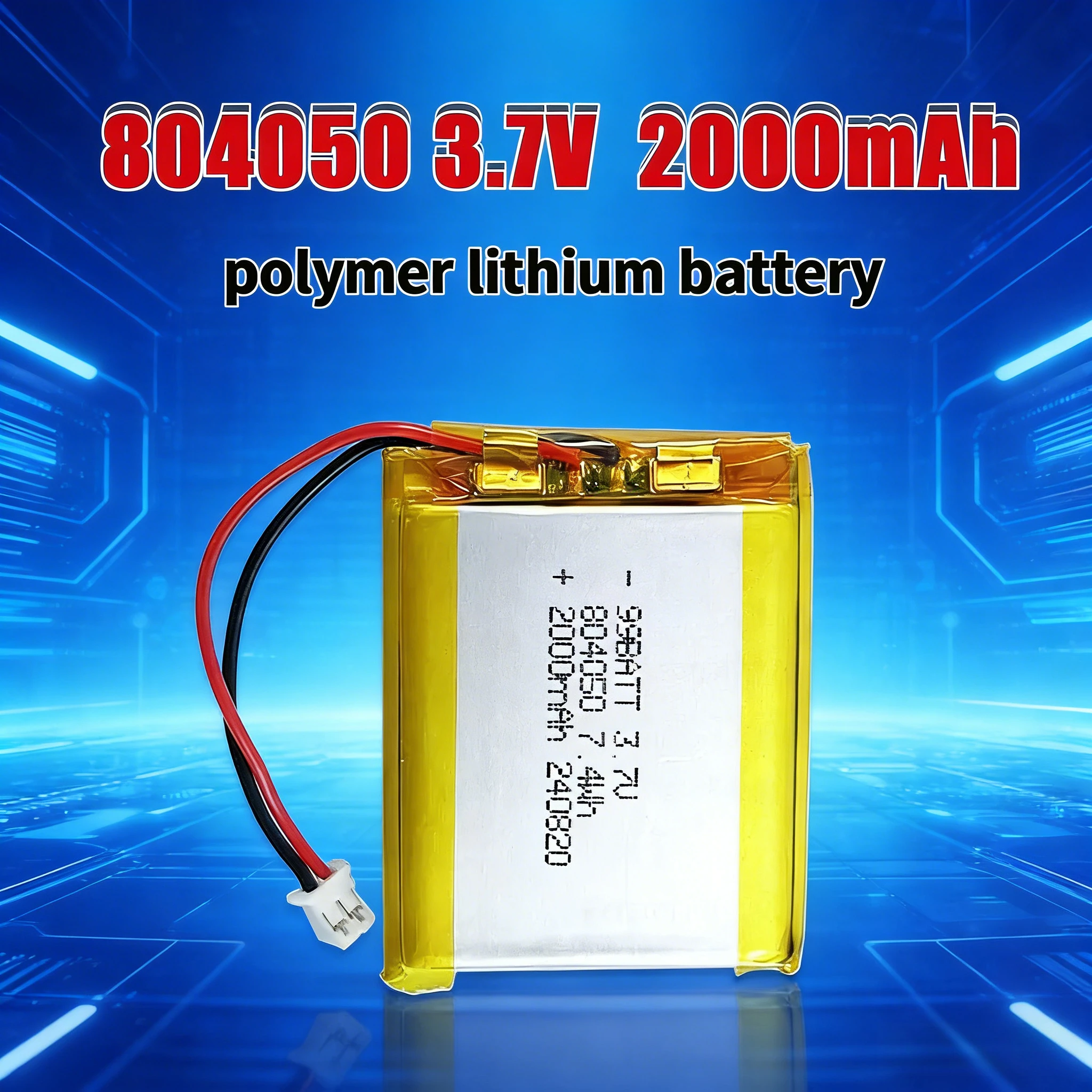 

804050 Lithium Polymer Battery 3.7V 2000mAh Li-po Li-Polymer Batteries for Massager Medical Equipment Car Air Filter Loudspeaker