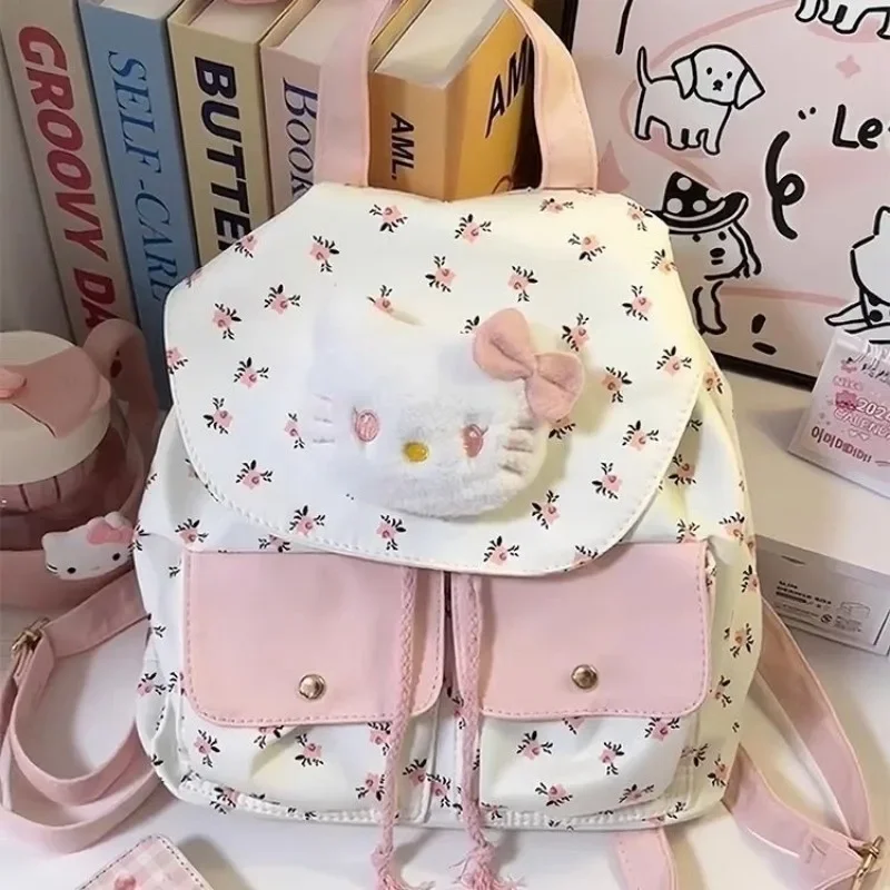 MBTI Sweet Hello Kitty Womens Backpack Cute Korean Fashion Elegant Casual Backpacks Aesthetic Female New Luxury Designer Bags