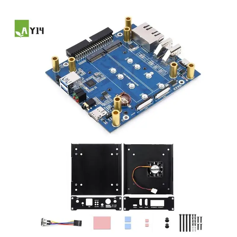 

AY14 -For Raspberry Pi CM4 NAS Mini Computer Multi-Functional Dual-Channel NVME Slots Supports Nano-Slm Card/4G Module