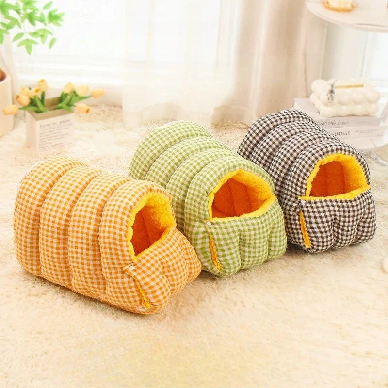 

4-сезонный домик для кошек и маленьких собак, съемный моющийся закрытый домик для домашних животных с плюшевой флисовой подкладкой, ультра теплый зимний дизайн