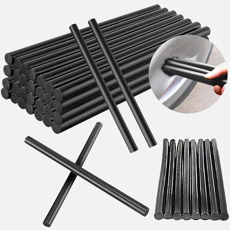 50/1 pezzi bastoncini di colla a caldo neri per pistola per colla adesivo ad asciugatura rapida per artigianato artistico fai da te riparazioni accessori per la decorazione della casa