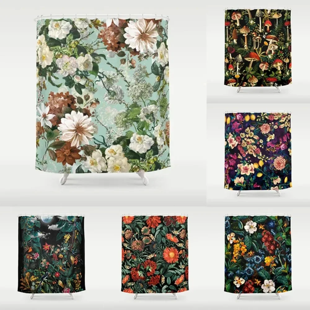 

Abstract Plant Character Monkey Flower Bathroom Curtain Home Decor Waterproof Personality Shower Curtain
