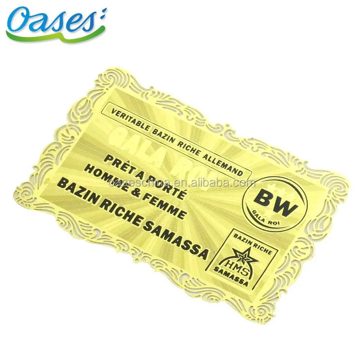Customized query Chemically Etched Durable Corrosion Resistant Gold Metal Business Card