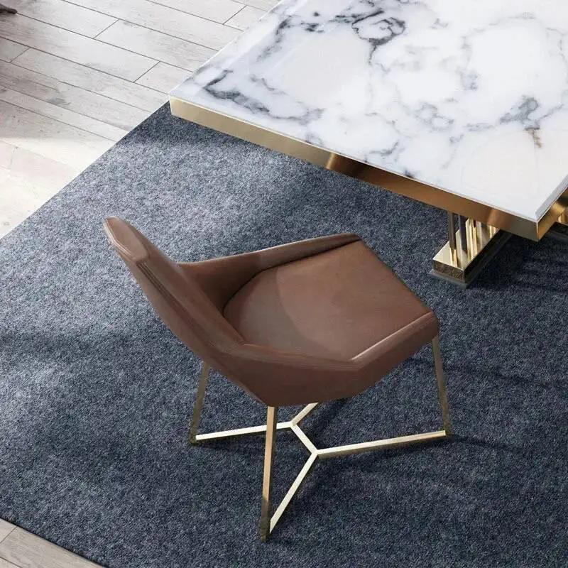 كراسي جلدية لتناول الطعام بسيطة لغرفة الطعام الحديثة والمطبخ ومسند الظهر كرسي مصمم خفيف فاخر ومبتكر كرسي طعام منزلي