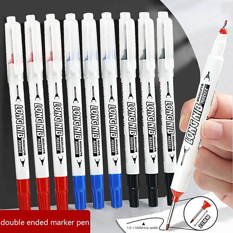 20mm Red/Black/Blue Ink Creative Long Head Markers Bathroom Woodworking Decoration Multi-purpose Deep Hole Marker Pens