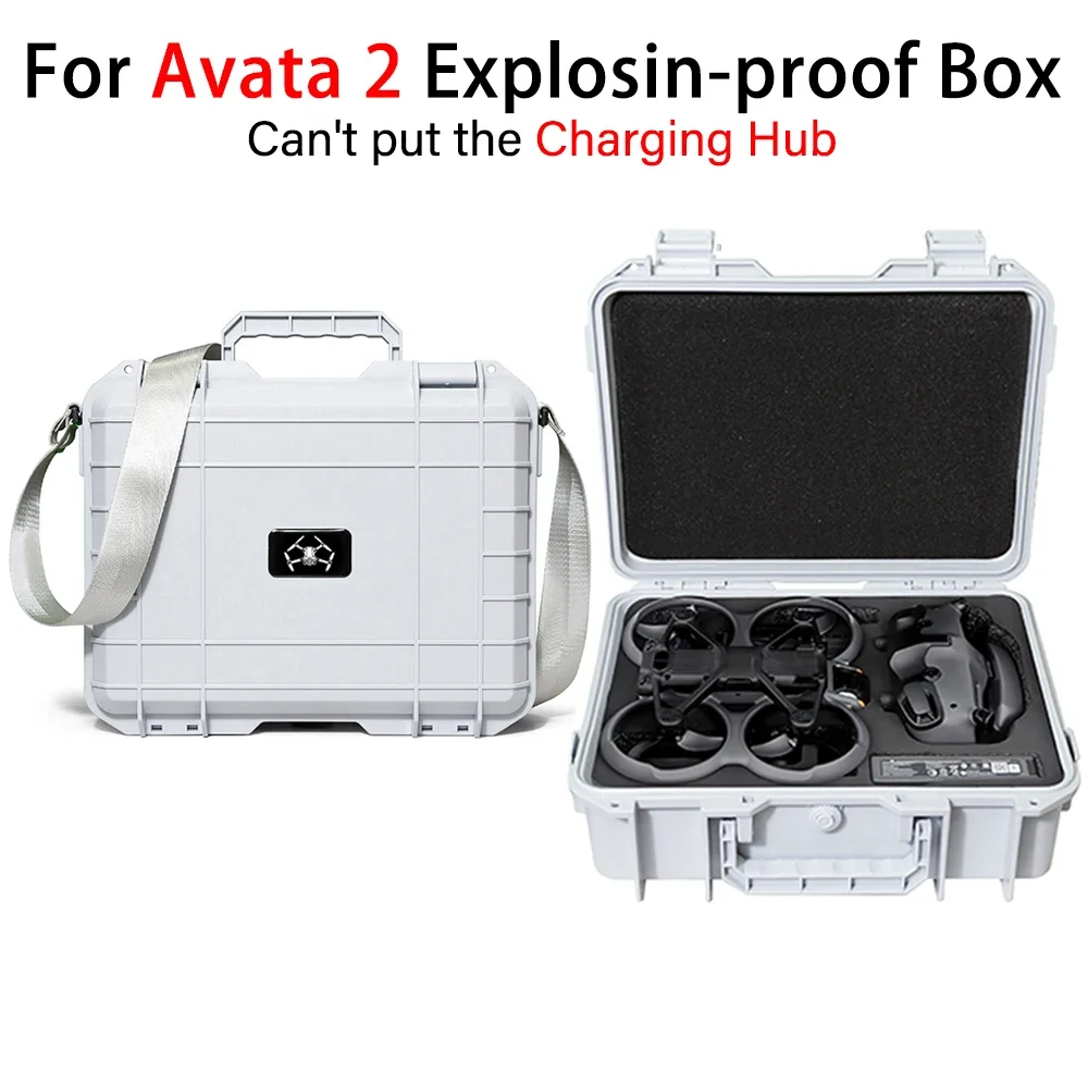 

White Drone Shoulder Bag Explosion-proof Suitcase for DJI Avata 2 Goggles 3 Hard Case with Shoulder Strap