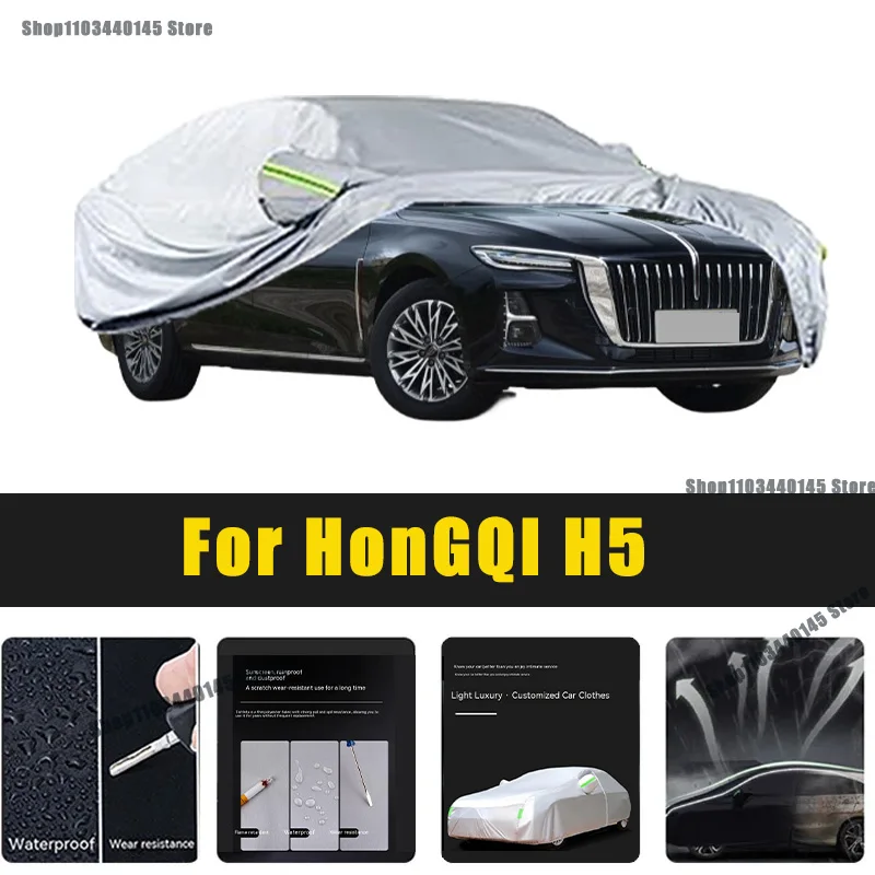 

Full Car Covers Outdoor Sun UV Protection Dust Rain Snow Oxford cover Protective For HonGQI H5 Accessories