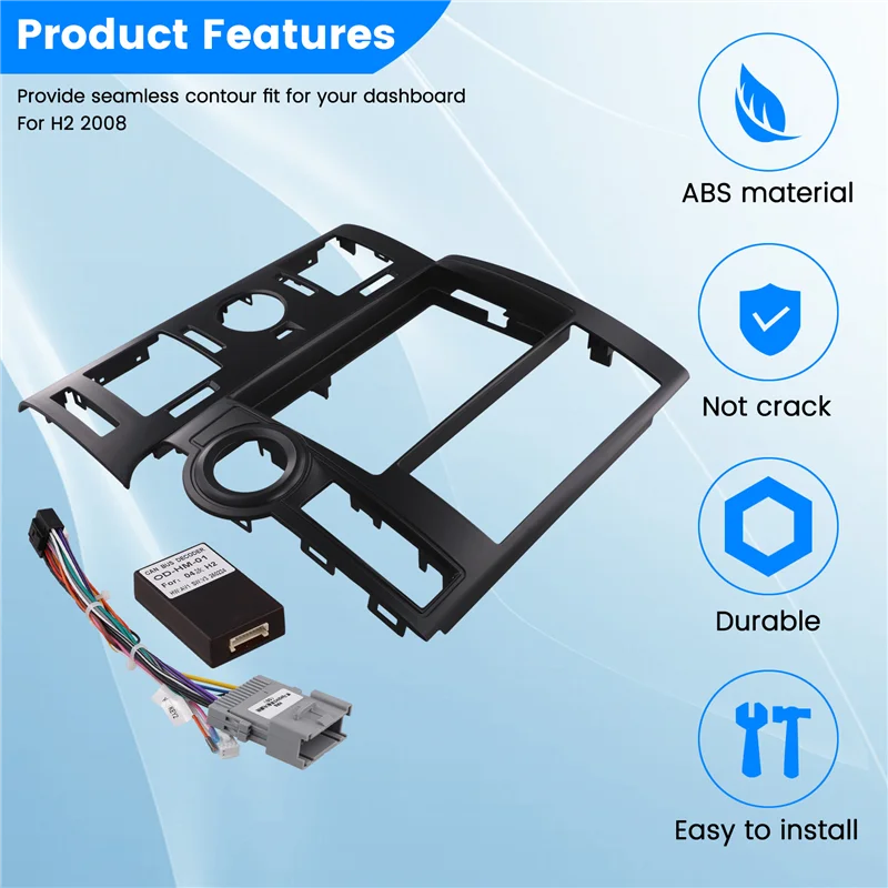 

AA-For HUMMER Car Frame Fascia Adapter Canbus Box Decoder Android Radio Dashboard Fitting Panel Wire Harness Kit