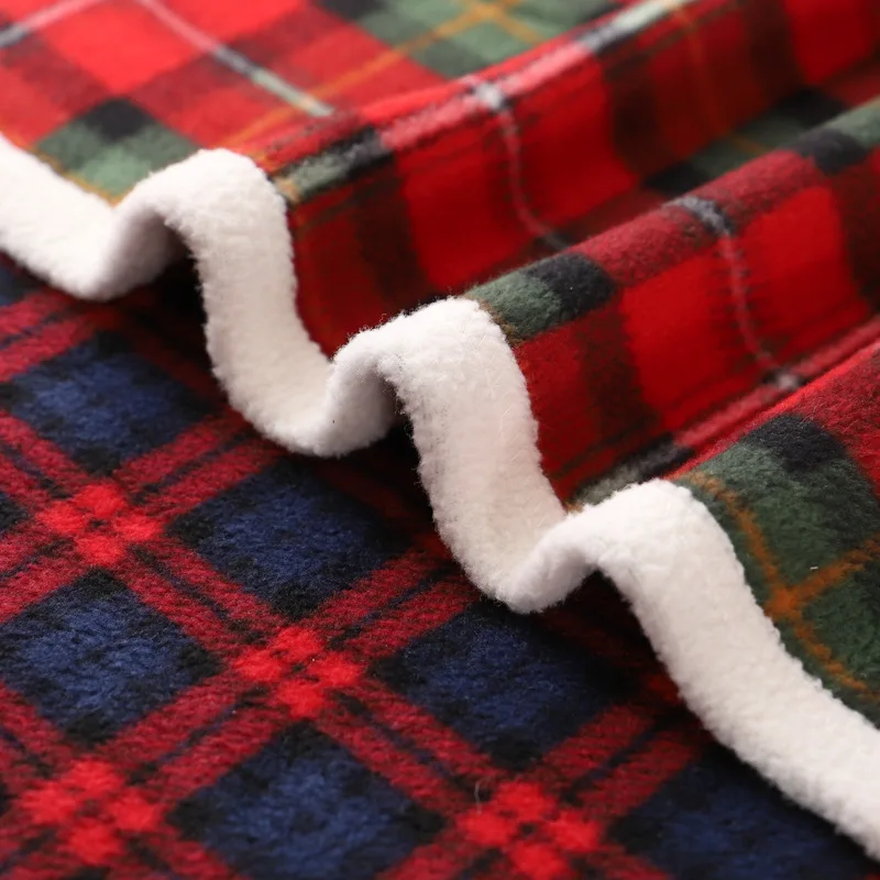 Christmas Sherpa Throw Blanket, Soft Cozy Plush Fluffy Fleece Blanket,Home Warm Lattice Flannel Blankets for Xmas Winter Bedding