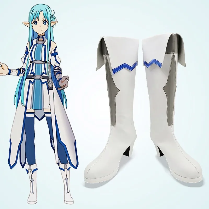 

Sword Art Online Asuna Undine Yuuki Asuna Cosplay Shoes Game Halloween Anime Fiest Boots