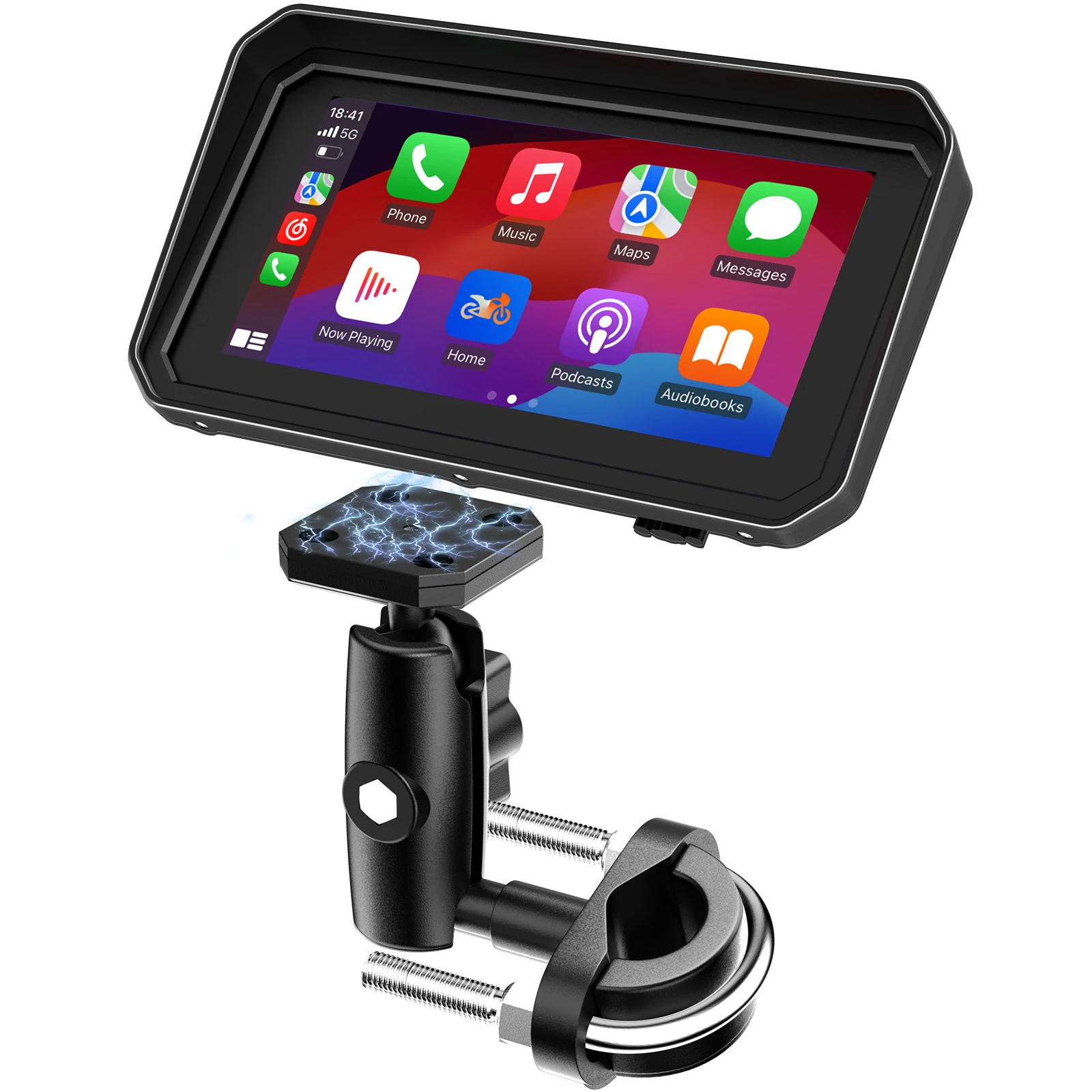 Reproductor Multimedia inalámbrico CarPlay Android Auto de 6 pulgadas para motocicleta grabadora de navegación GPS IP67 pantalla impermeable Bluetooth 5,0