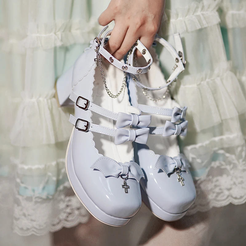 

Japanese sweet cool original lolita shoes elegant high heels women patent leather Halloween Mary Jane small leather shoes women