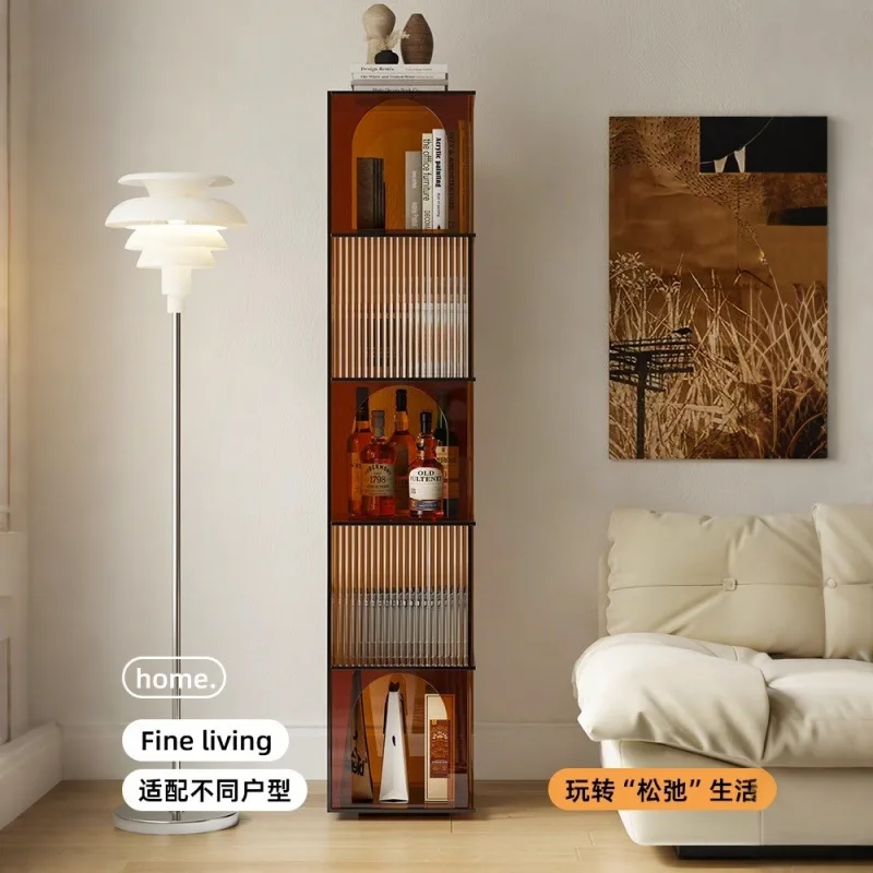 

Yake light luxury shelf floor-to-ceiling corner cabinet small apartment living room display bedroom corner storage cabinet