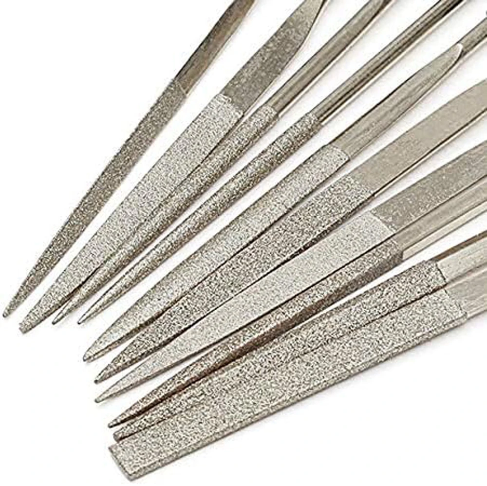 10-teiliges Diamant-Nadelfeilen-Set für Schmuck, Metall, Holz, Keramik, Glas, Stein, Handwerk, Schärfen, Arbeiten, Handschnitzwerkzeug – Detail 9